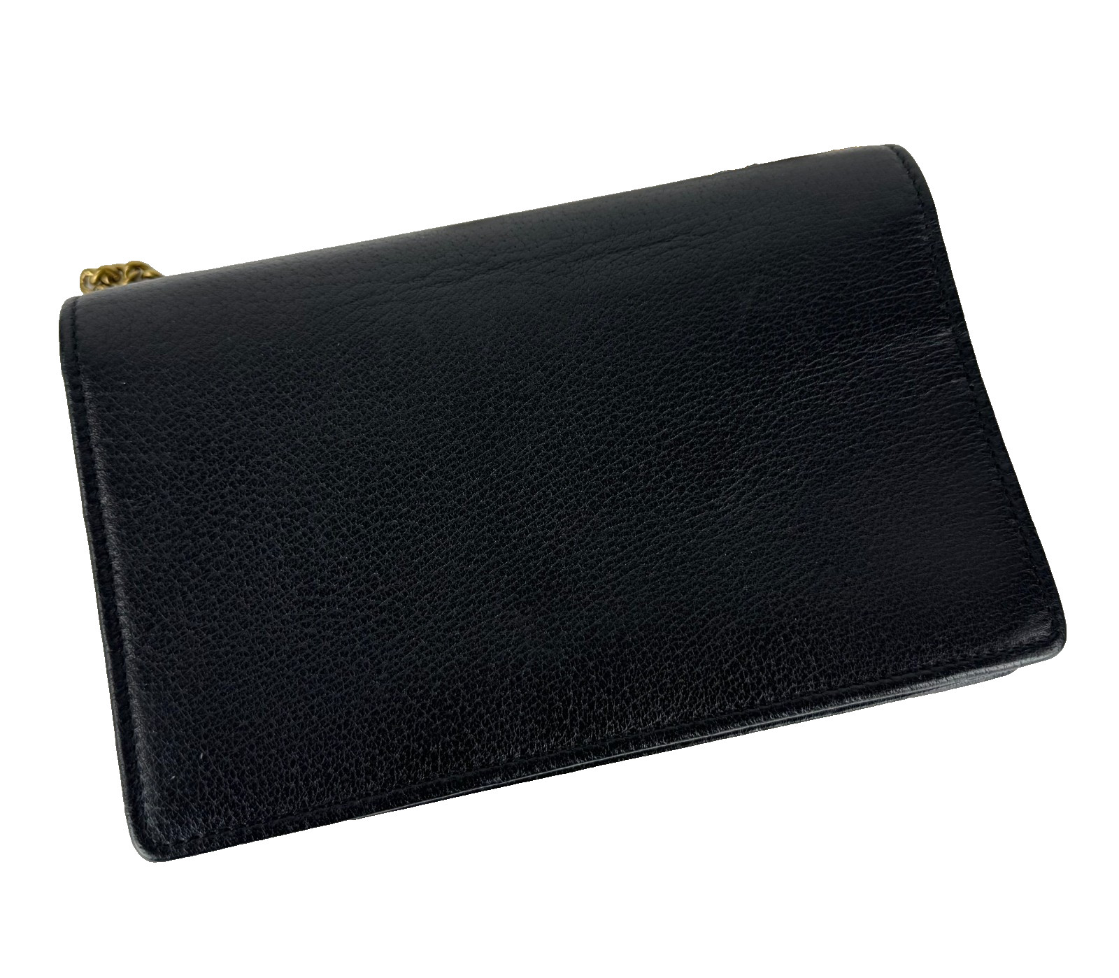 Gucci New Auth Black Leather Mini GG Marmont Crystal Wallet Chain Bag Dust Bag