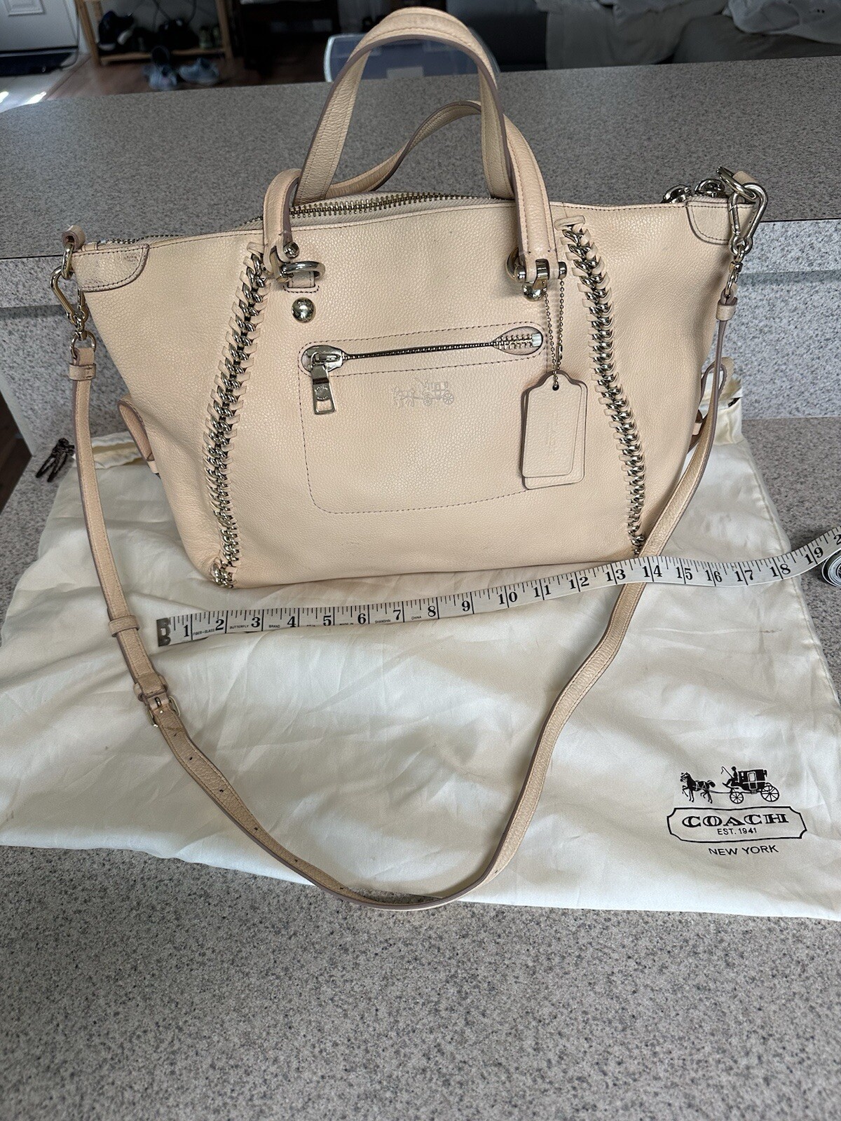 Coach Large Prairie Satchel Whiplash Tote In Apricot