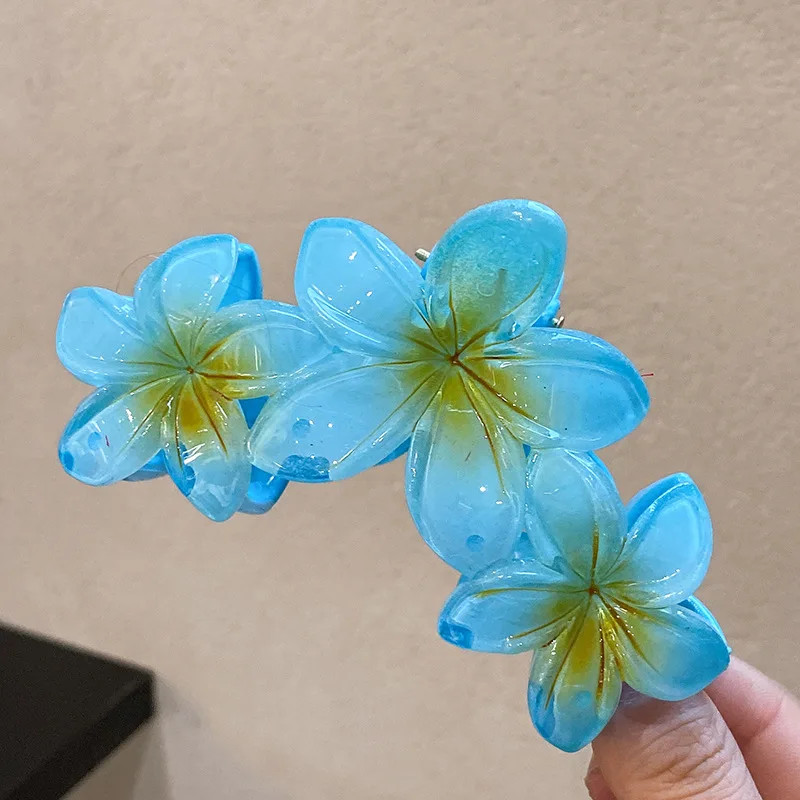 Acrylic Flower Hair Claw Clip Gradient Egg Summer Beach Women Girls Accessories