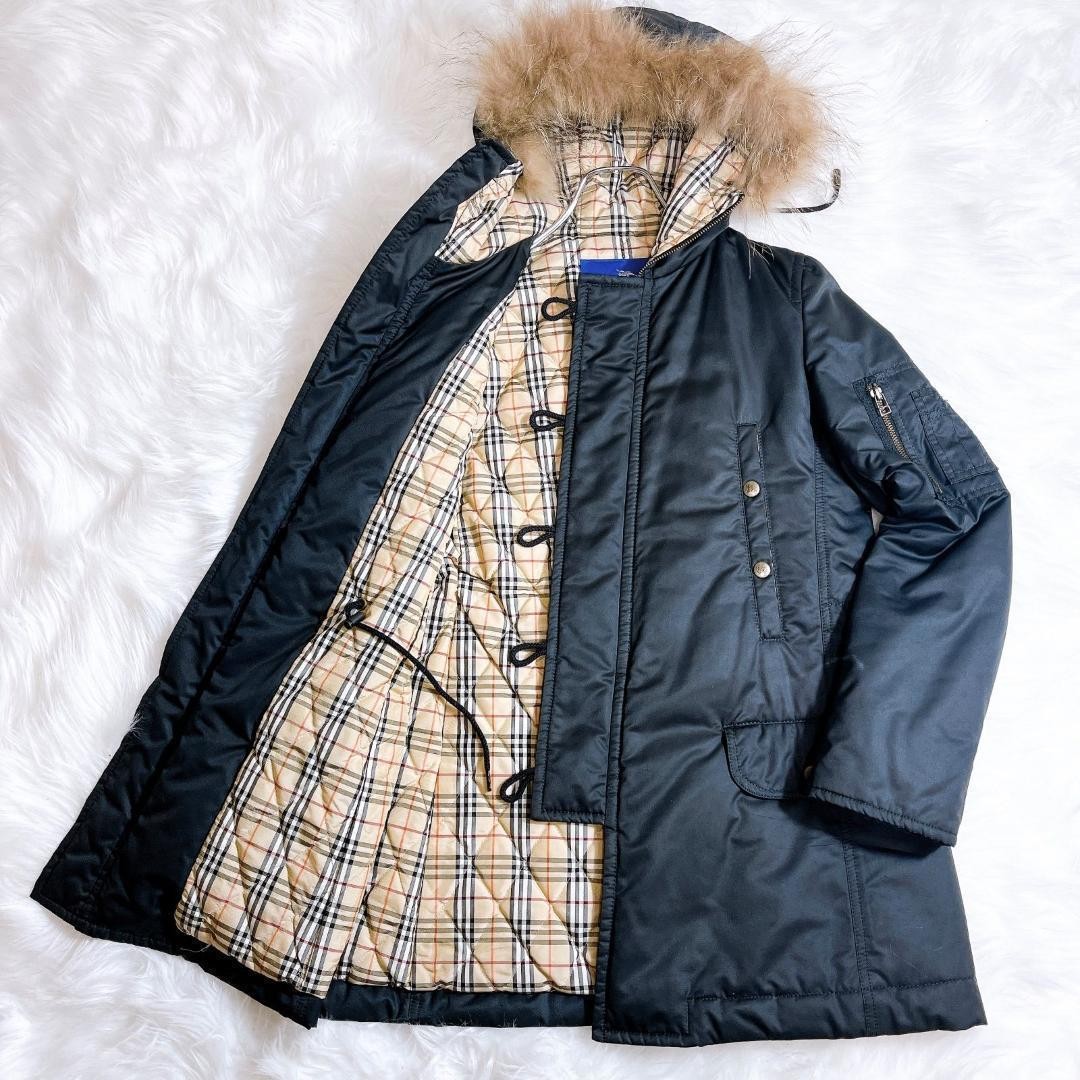 Burberry Blue Label 2way Emblem Mid Weight Down Coat Nova Check