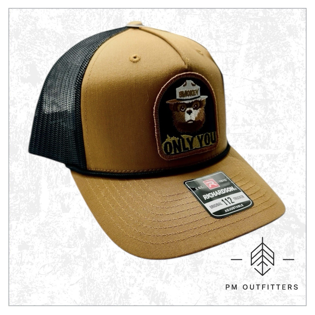 Vintage Retro Smokey Bear “Only You” Patch Richardson 112 Rope Trucker Hat
