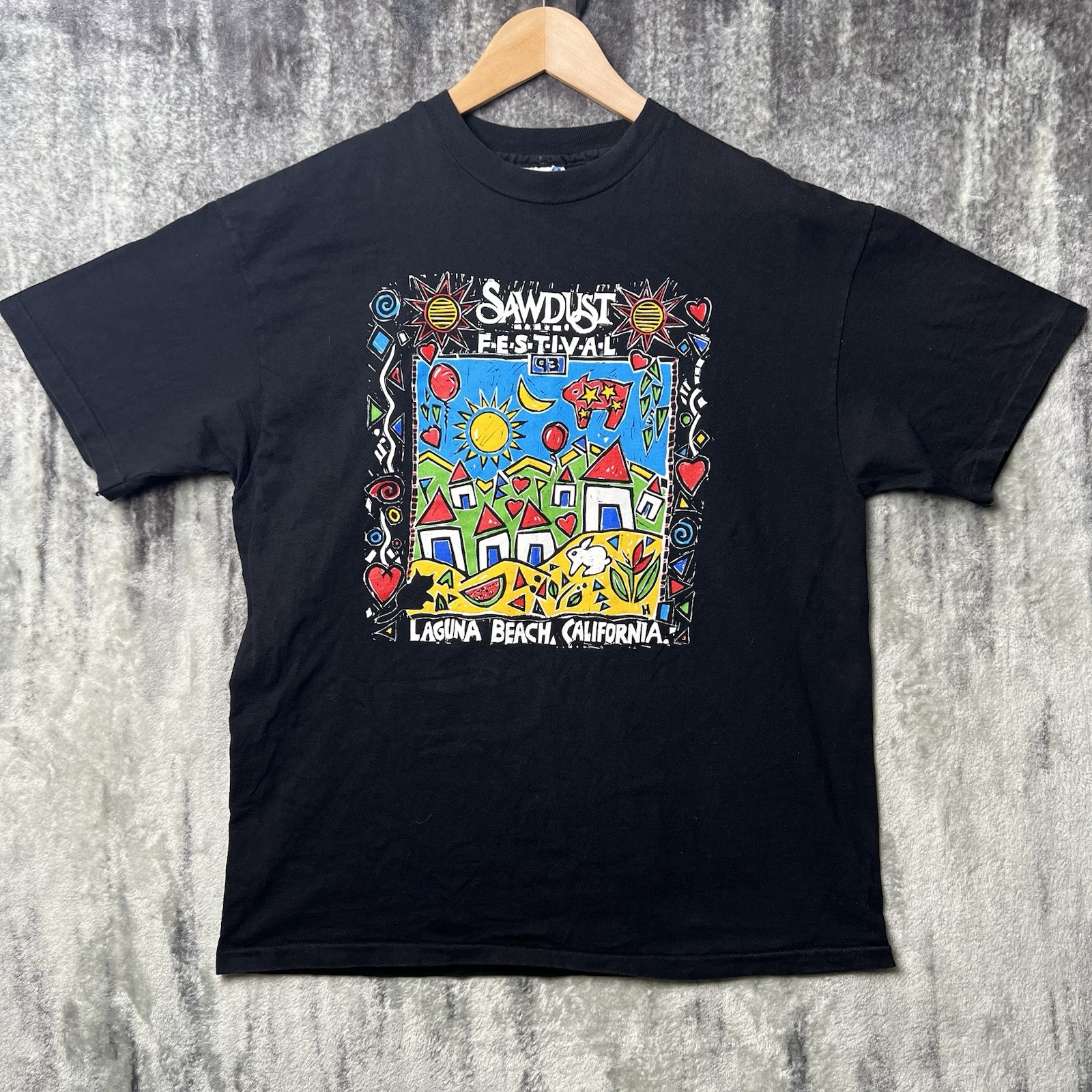 Vintage Laguna Beach Sawdust Festival 93 Graphic T Shirt Men’s L Arts & Craft