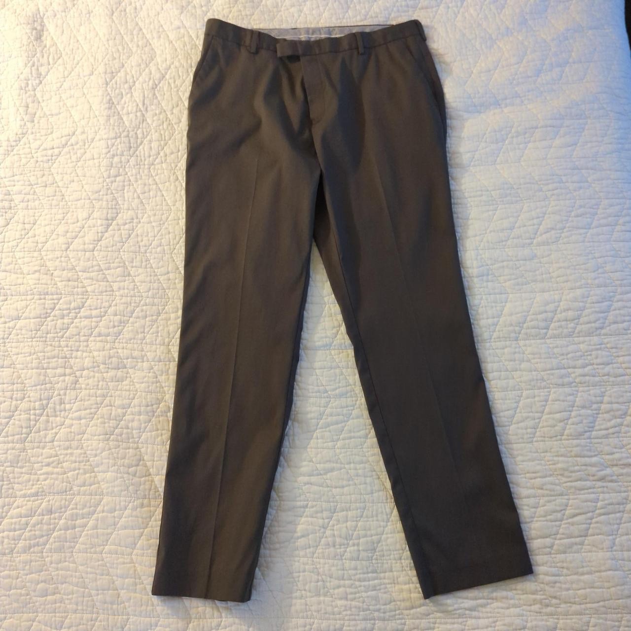 Charles Tyrwhitt Men’s Smart Texture Dress Pants – Olive Green 36×32 Slim Fit