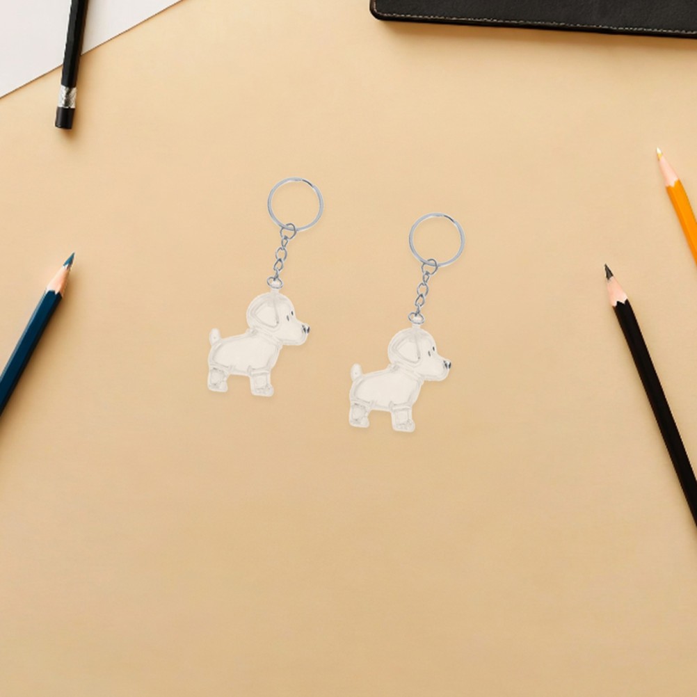 4Pcs Dog Transparent Lightweight Hair Storage Keychain Pet Memorial Souvenir