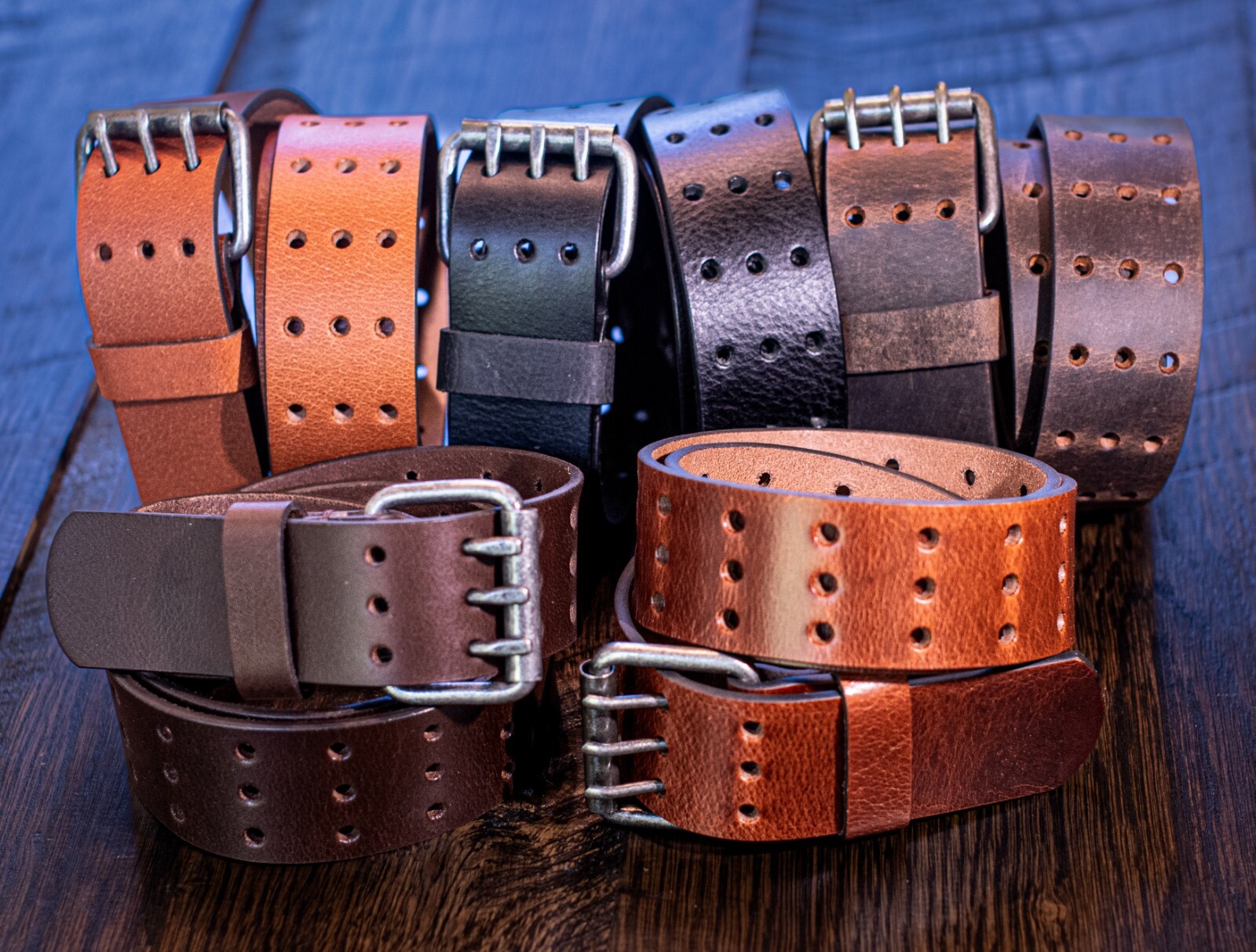 Mens Full Grain Triple Prong Three Hole HEAVY Thick Solid Leather Belt USA MADE