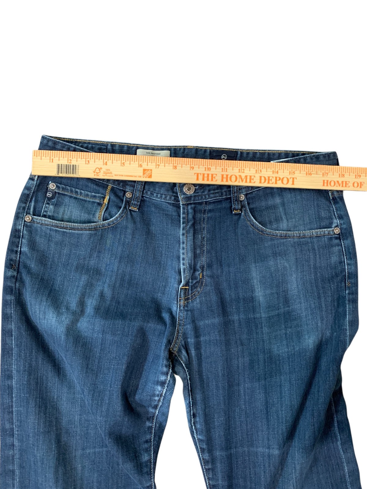 AG Adriano Goldschmied The Protégé Jeans Mens 36×32 Whiskering Med Wash Made USA