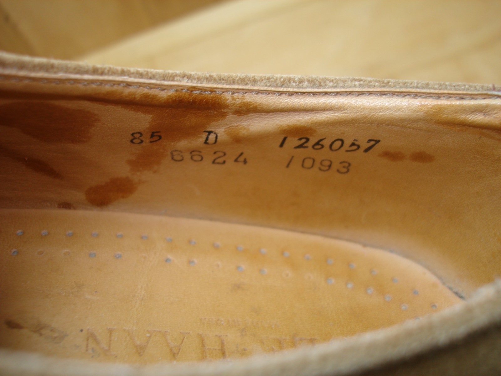 Men’s 8.5 D COLE HAAN Brown Suede Leather Saddle Oxford Shoes US MADE Vibram