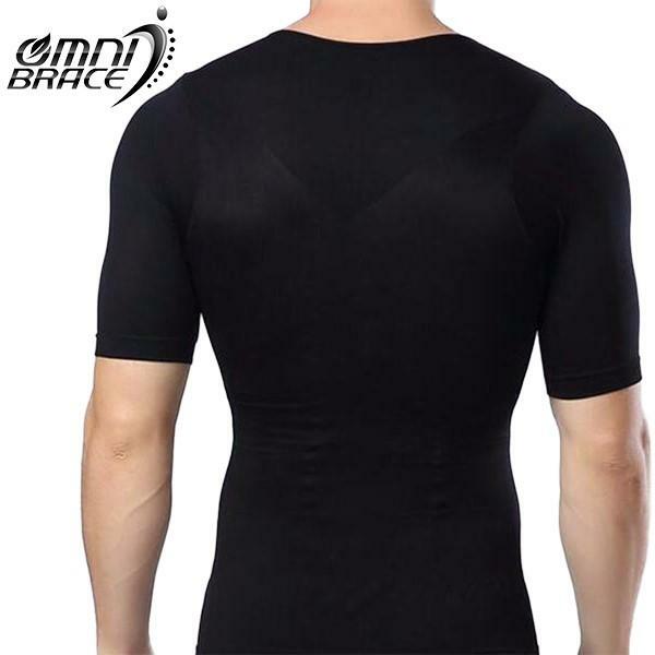 OmniBrace Men’s Body Slimming Short Sleeve Compression T-Shirt Up To 3XL & 4XL