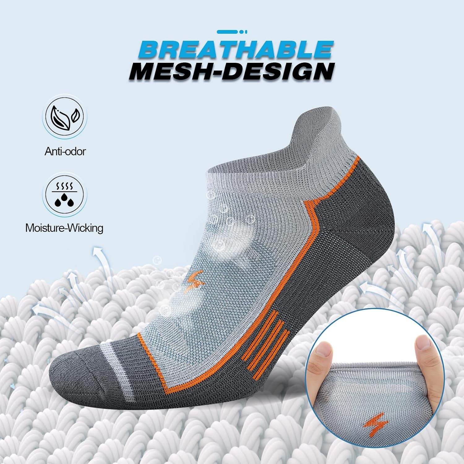 6 Pairs Cushioned Comfort Moisture Wicking Low Cut Cotton Blend Sports Everyday