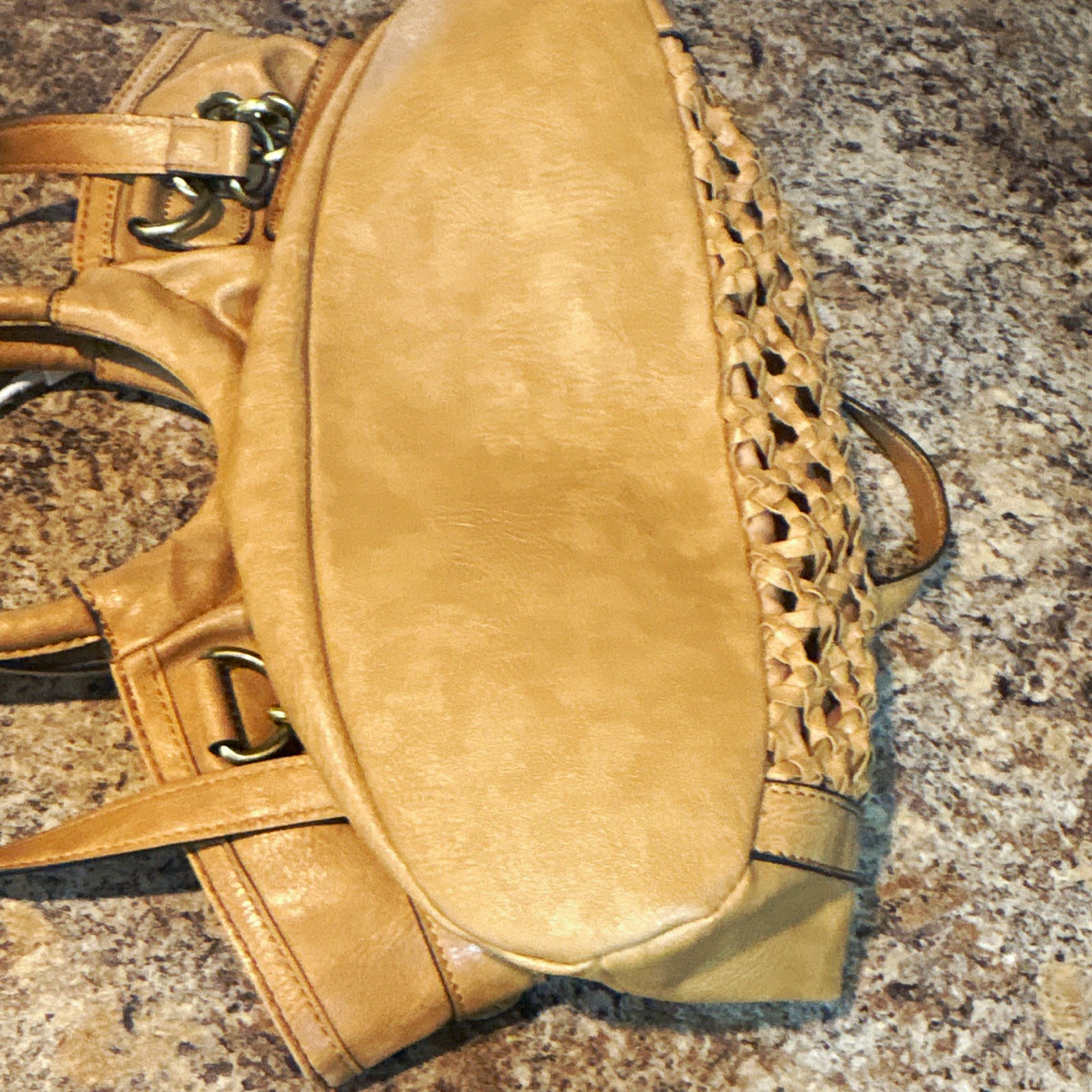 Nicole by Nicole Miller Tan Satchel Top Handle Bag Detachable Strap Magnetic