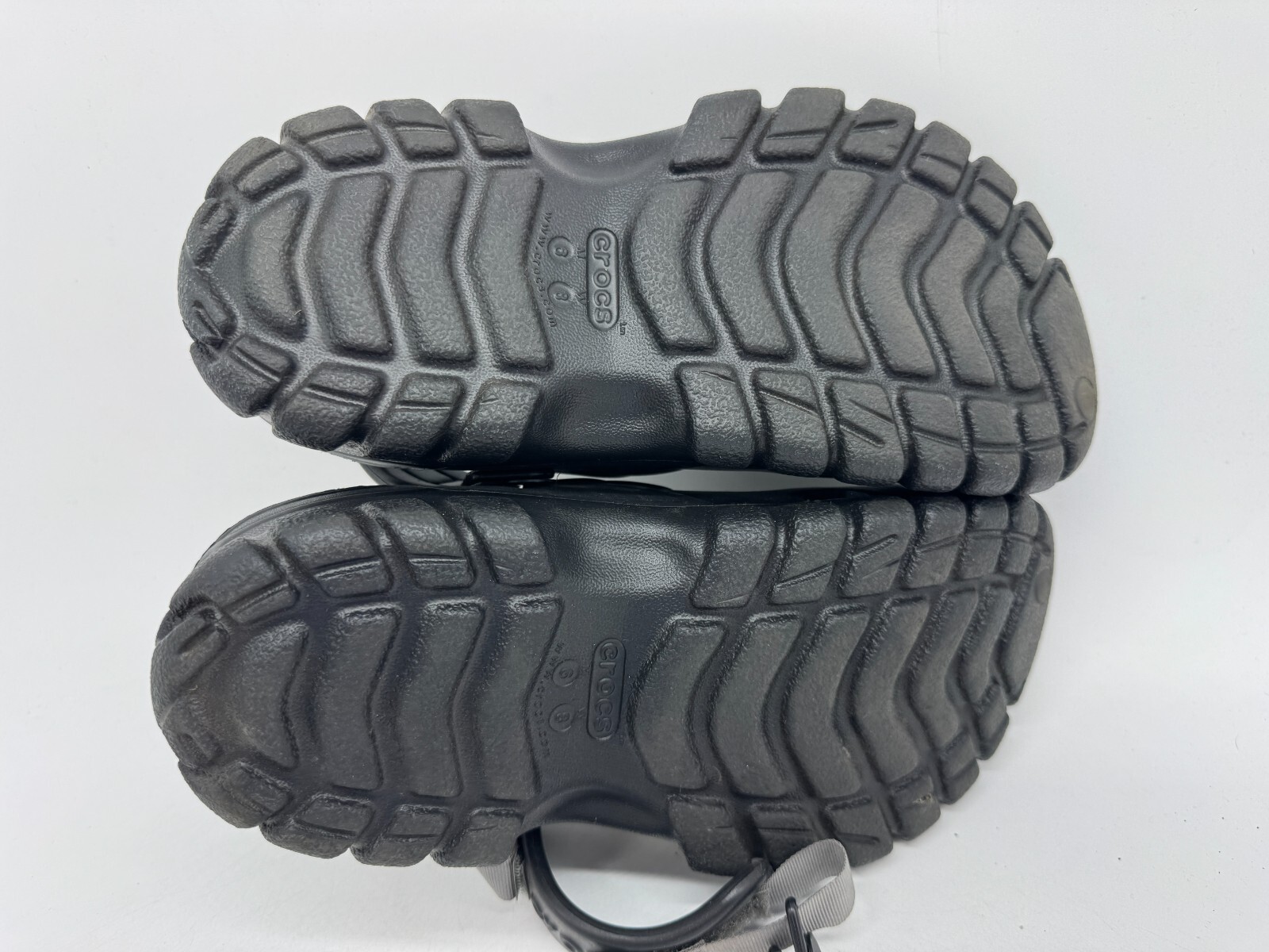 DAMAGED Crocs OffRoad Sport Clog Unisex Black Slip-On Adjustable – 6 Men/8 Women