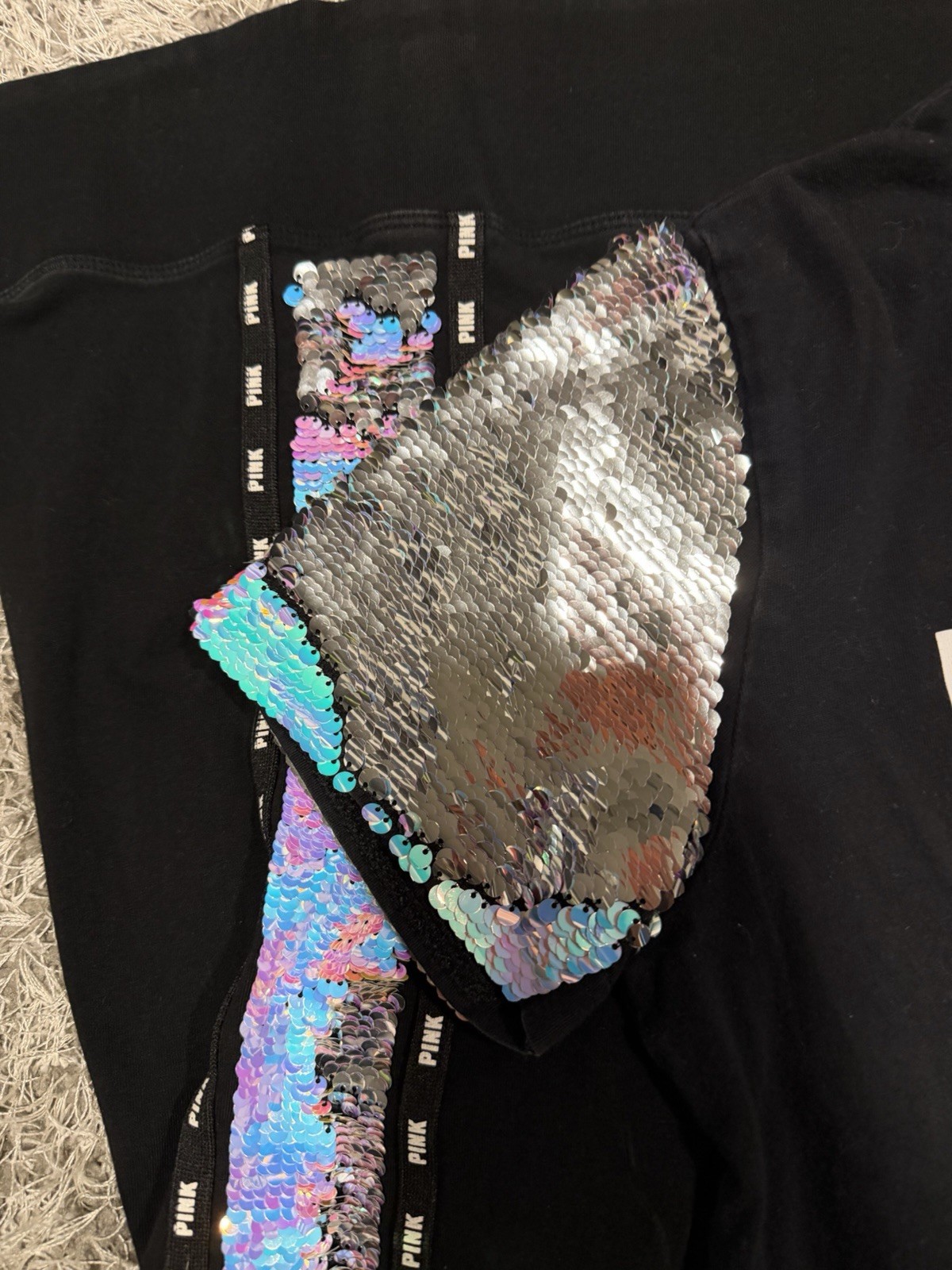 Extremely RARE Victoria’s secret PINK flip sequin Bling Campus outfit