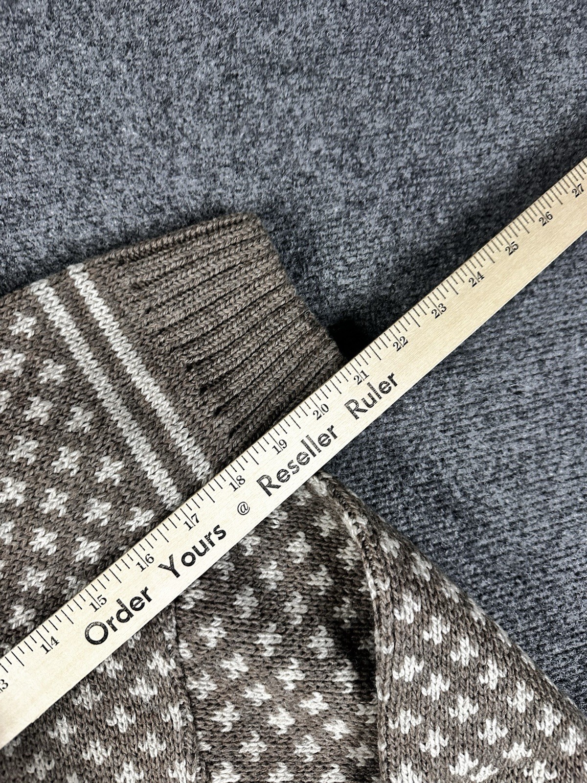 Peregrine Sweater Mens L Wool Cable Knit Fisherman British Pullover Geometric