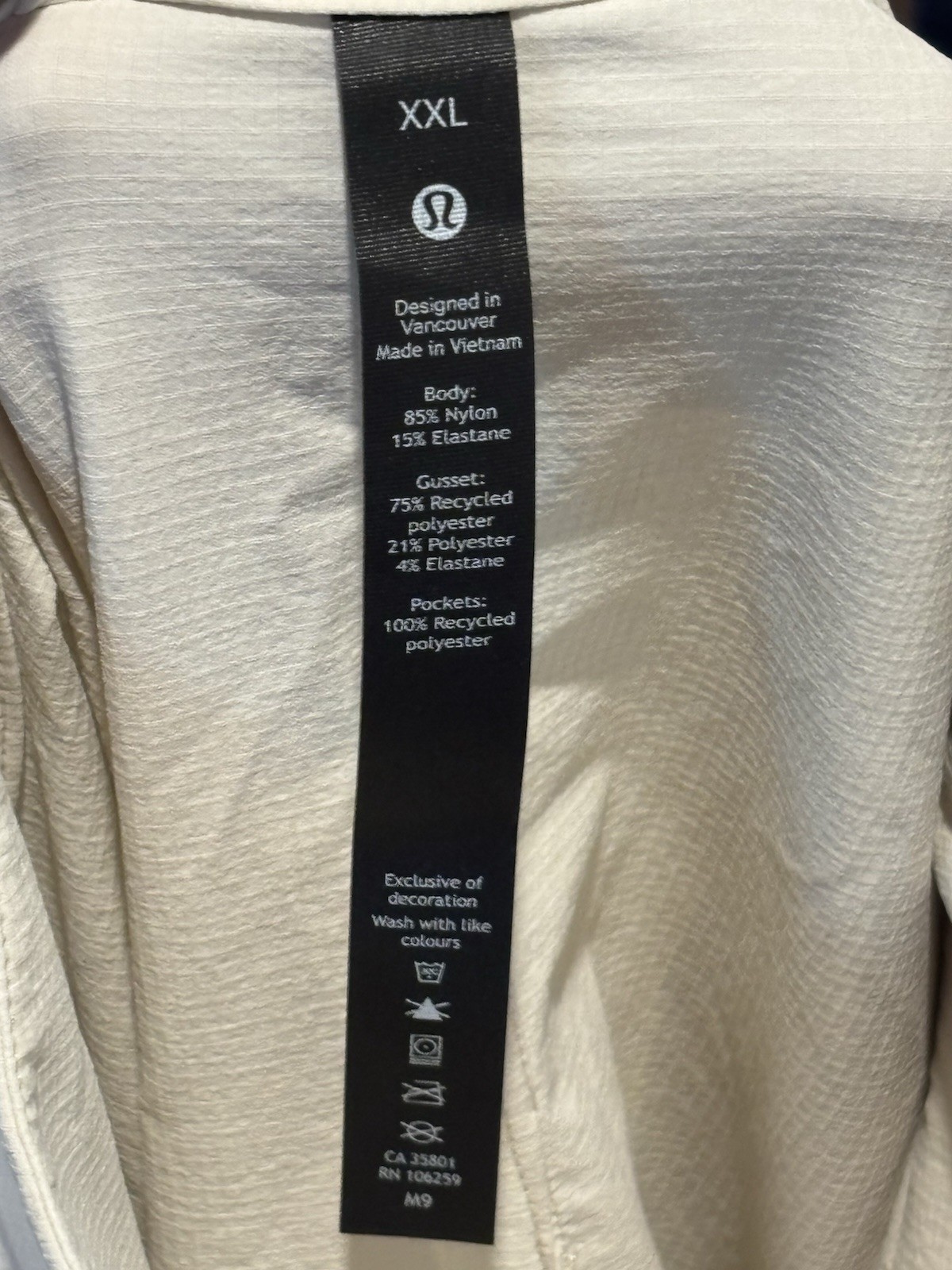 Lululemon Expeditionist Track Jacket Full-Zip Stand-Up Collar White XXL