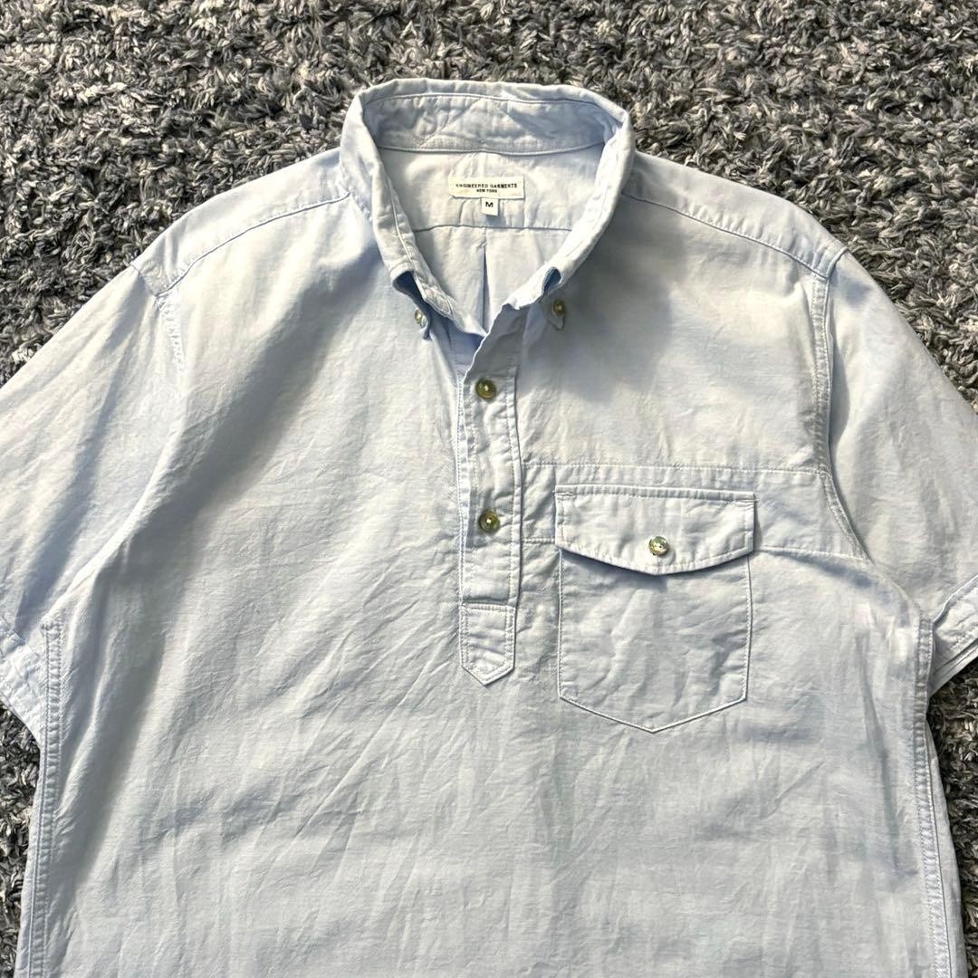 Engineered Garments S/S Button Down Pullover Shirt Sax Blue M USA Made F/S
