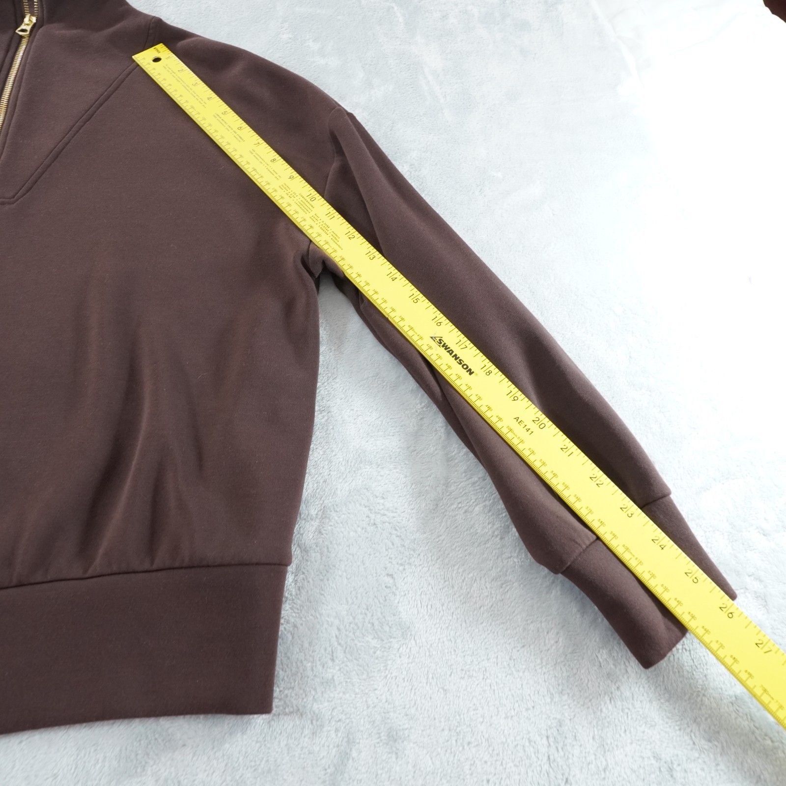 Varley Hawley Half Zip Sweat Womens S Brown Double Soft Shirt Loungewear Travel