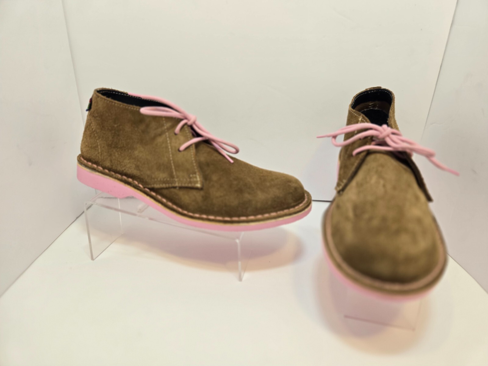 Veldskoen Heritage Uhamo Brown Suede Chukka Boots Pink Soles Men’s Size 8