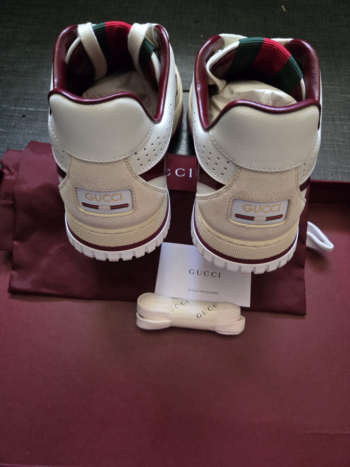 Gucci Re-Web Sneaker White Rosso Ancora G size 8 US 9
