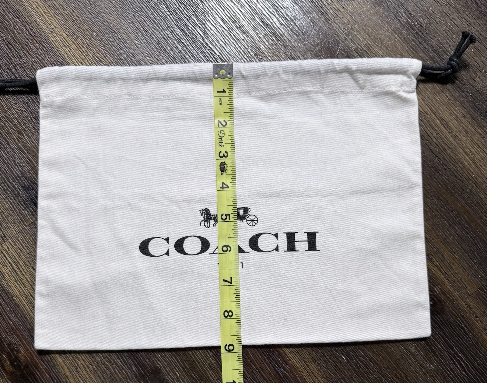 COACH 1941 Cotton Dust Bag with Logo in White and Black SMALL 12in x 8.75in EUC