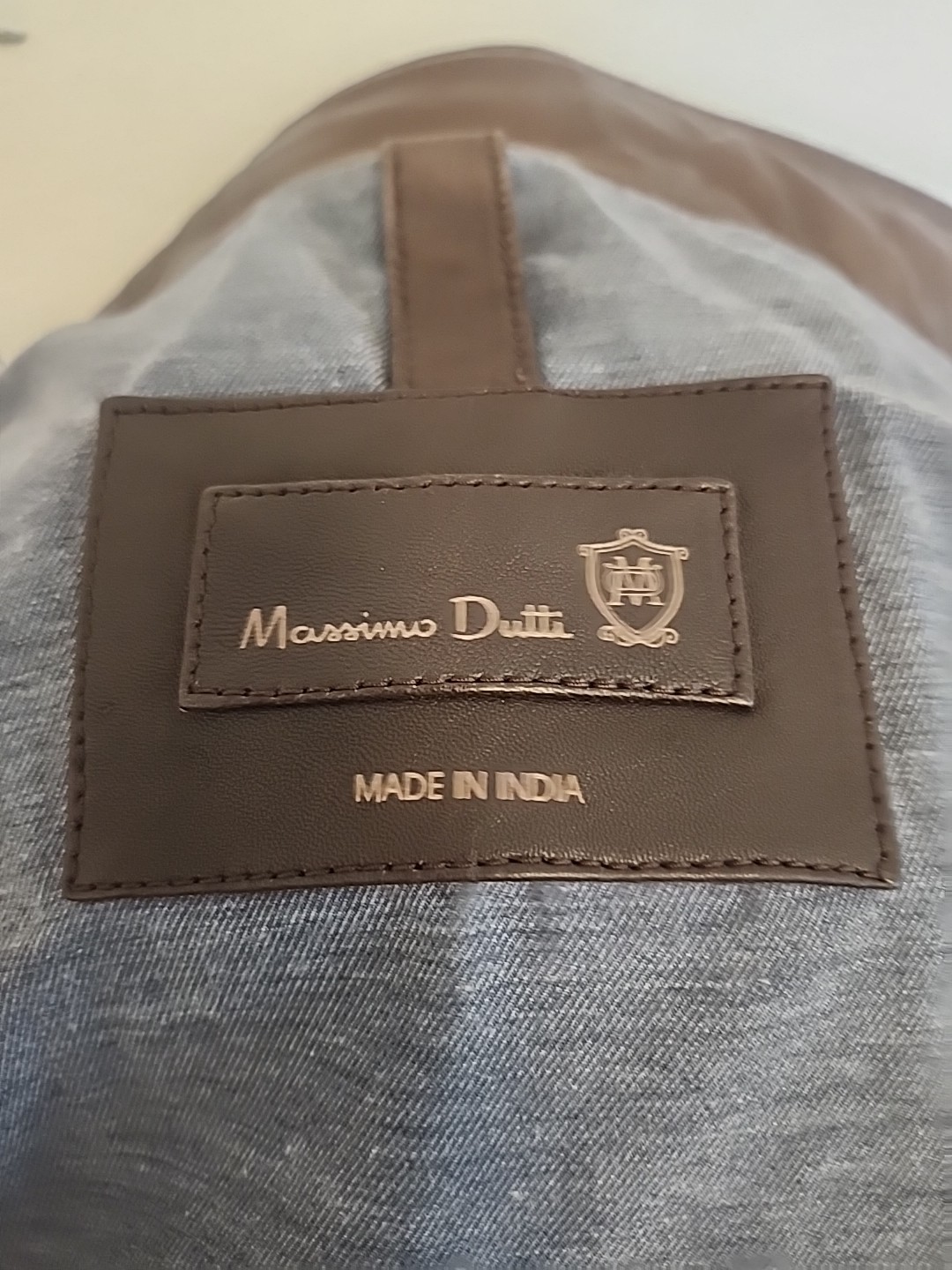Mens Massimo Dutti Brown Nappa Lambskin Moto Aviation Leather Jacket Small EUC
