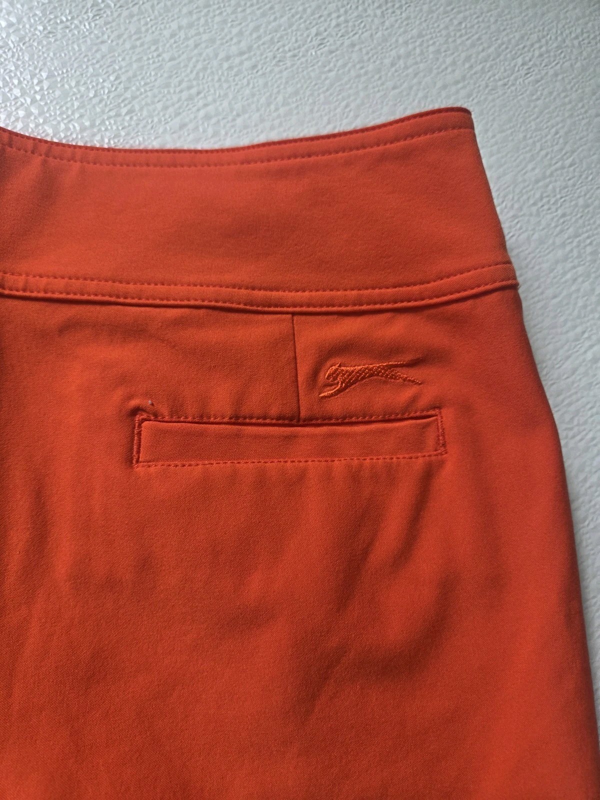 Slazenger Chino Shorts Orange Size 10 Cotton Canvas Pockets Button Closure