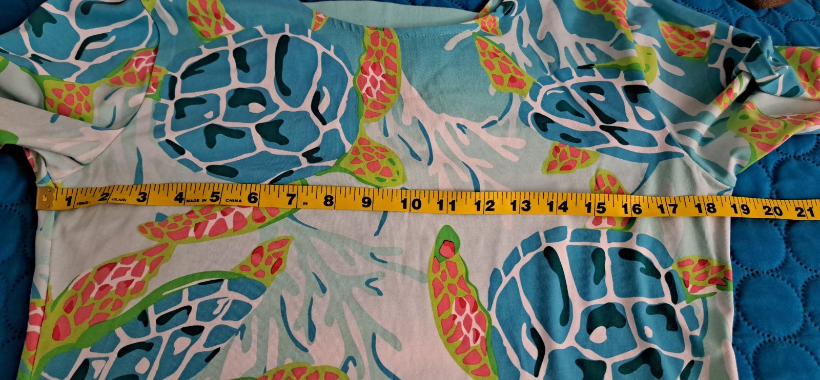 Ana Clare Summer Turtle Print Sleeveless Shift Dress Size M NWT