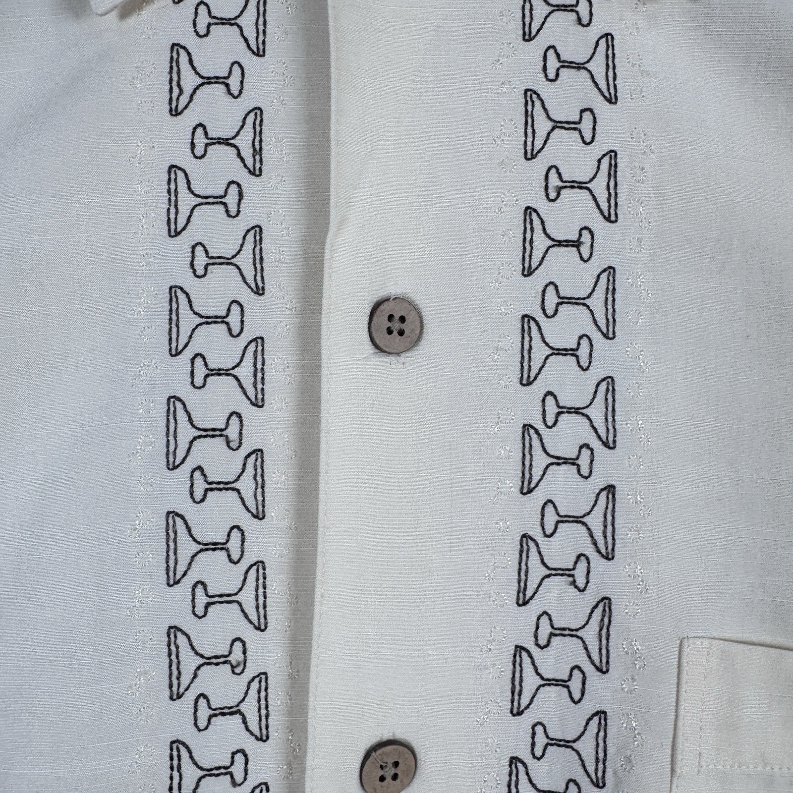 Cubavera Shirt Mens Small Bowling Lounge Martini Cocktal Embroidered Button Up