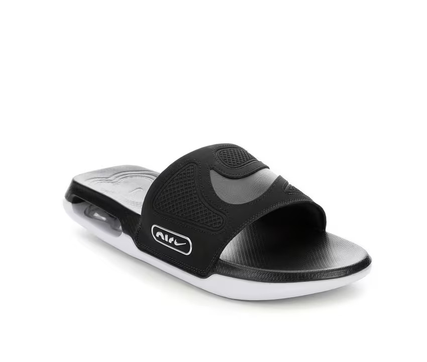*NEW* Nike Air Max Cirro Slides Sandals Black Metallic Silver White DC1460 004