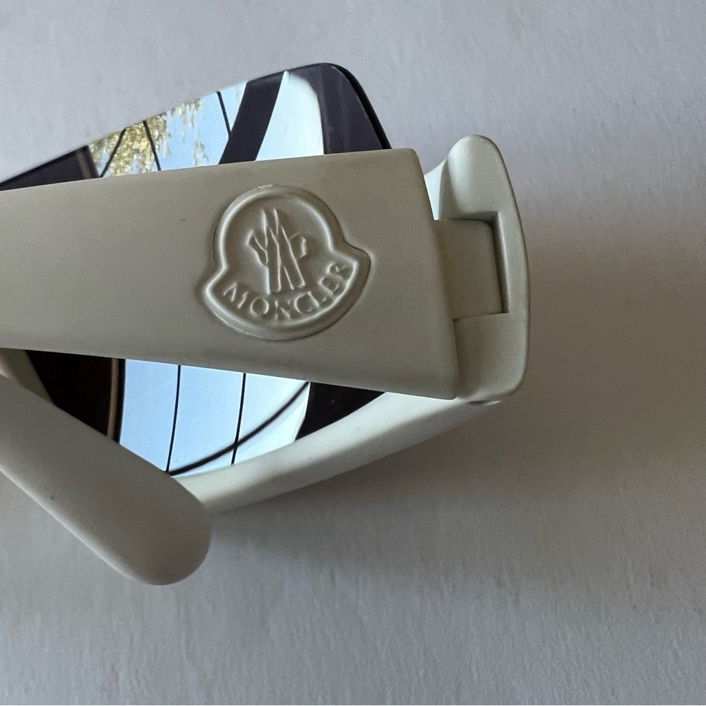 MONCLER Vyzer ML0269 21C UNISEX SEMI RIM SUNGLASSES WHITE PRE-OWNED EXCELLENT
