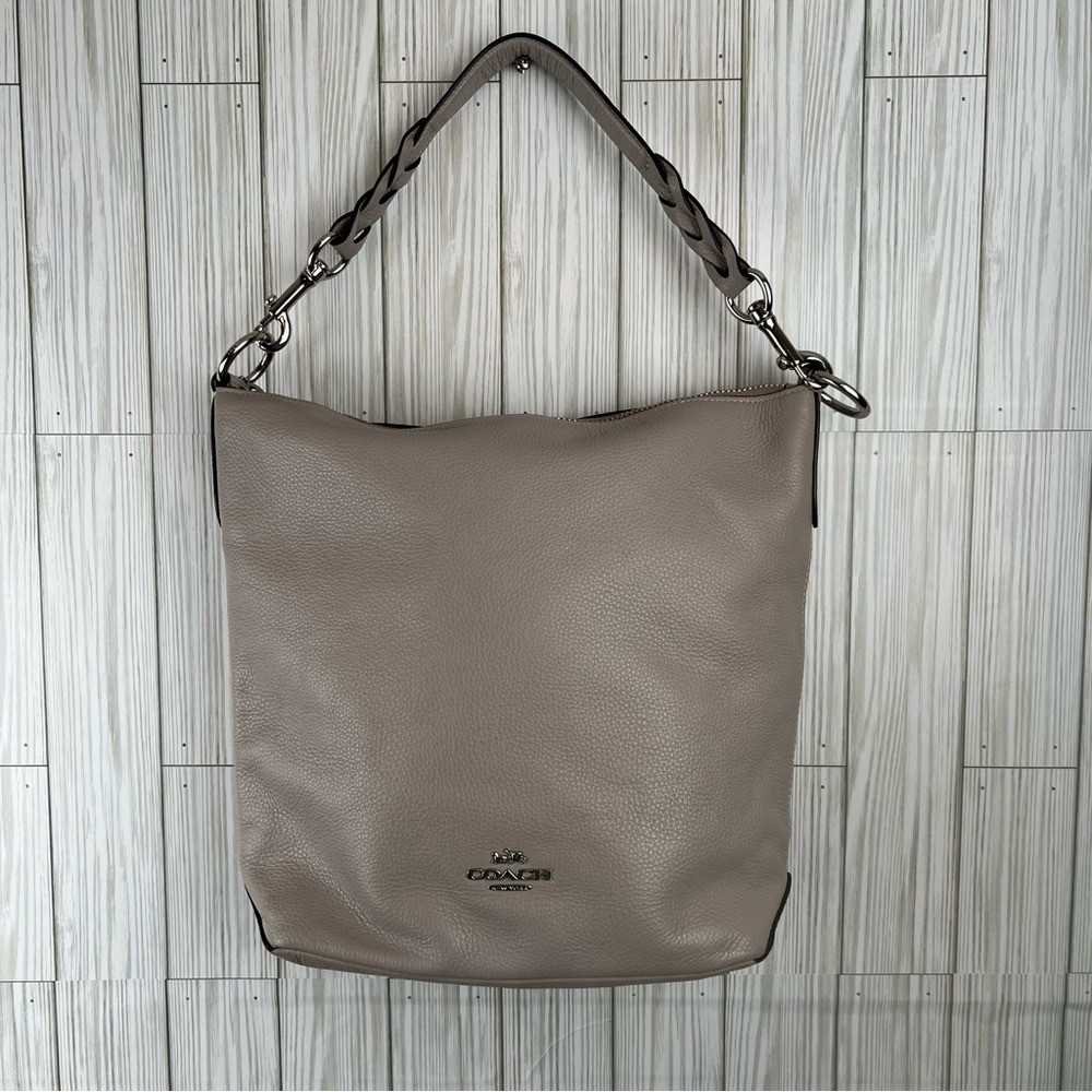 Coach Abby Duffle Chalk Soft Pebbled Leather Shoulder Bag F31507