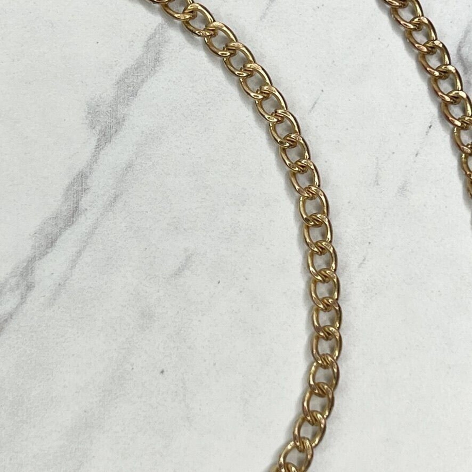 Gold Tone Skinny Chain Link Purse Handbag Replacement Strap 48″