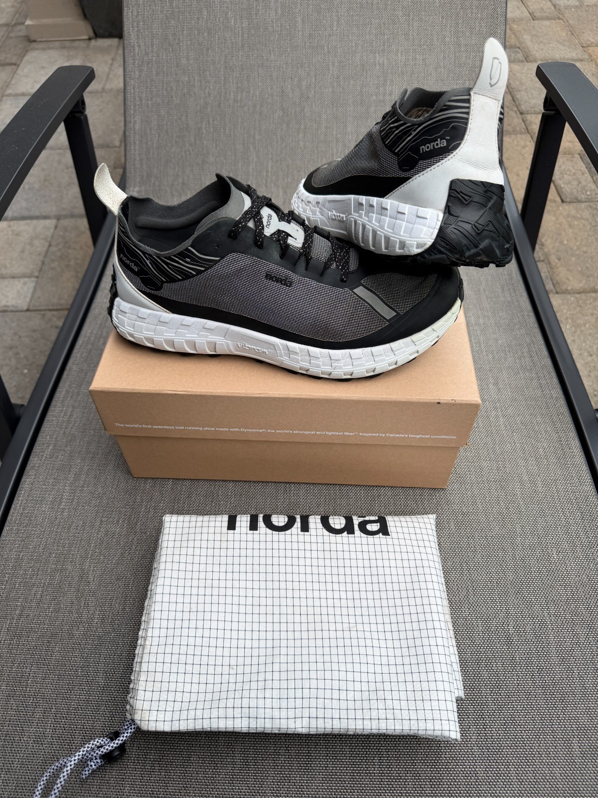 Norda 001 Men’s Trail Running Shoes Size 10 Dyneema Vibram Megagrip w/ Box & Bag