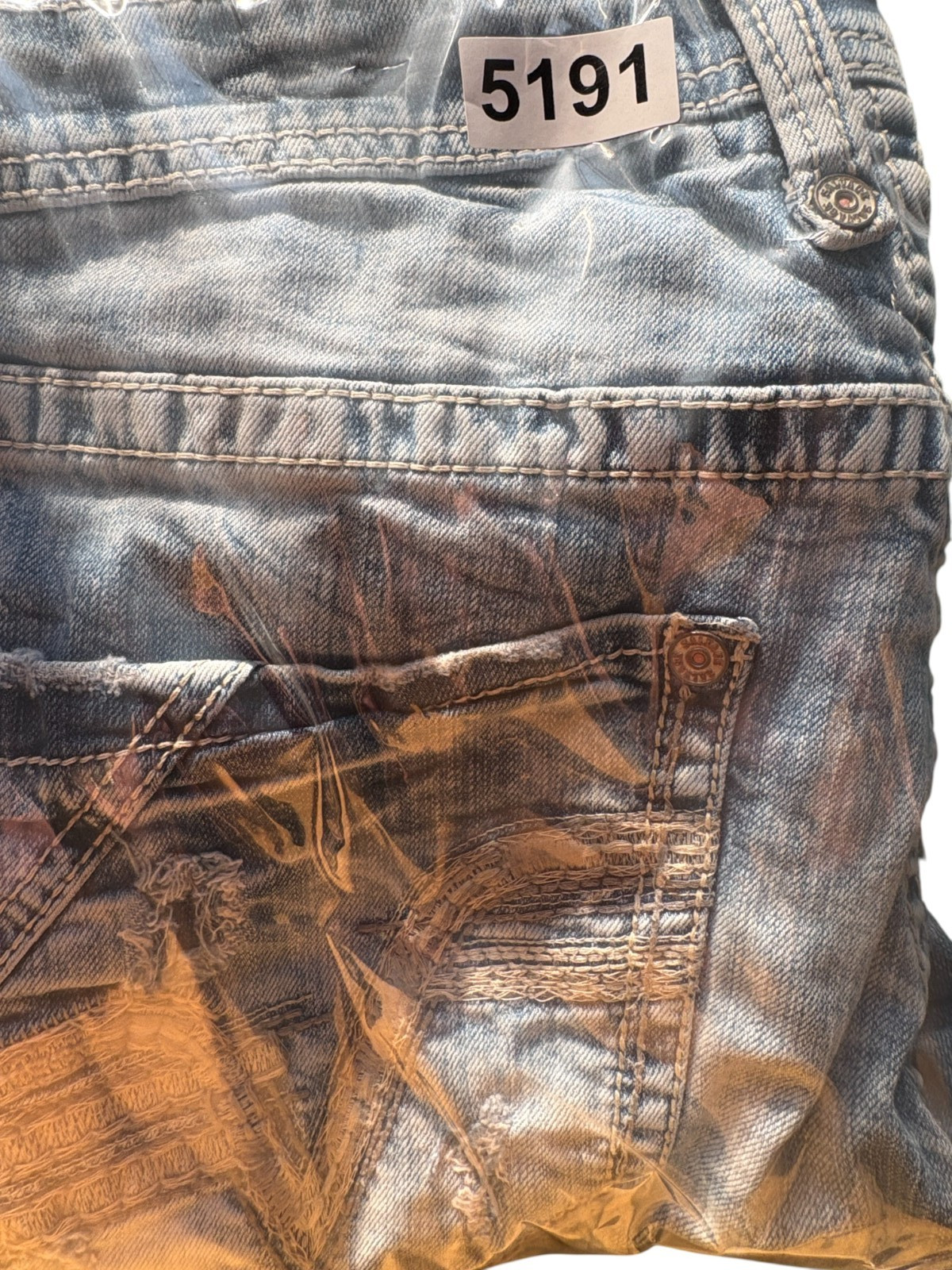 Buckle Salvage Mayhem Straight Jeans Mens 34 Blue Denim Destroyed Distressed