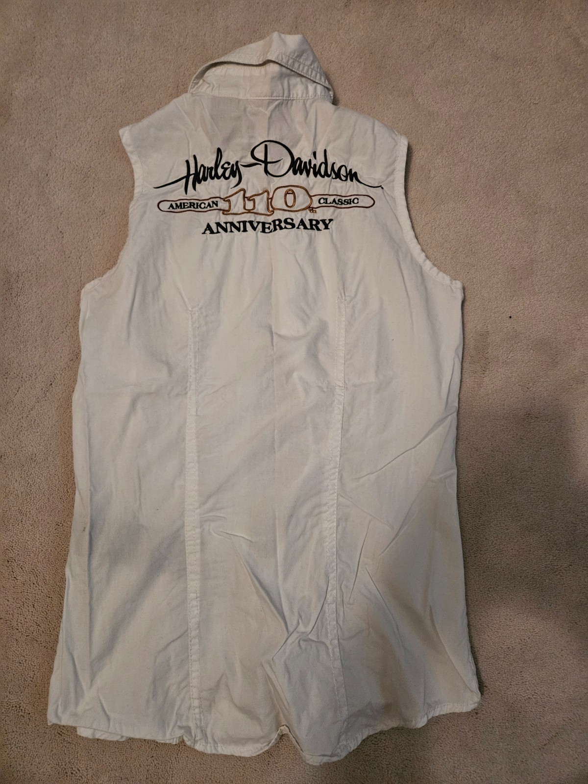 Harley Davidson womens white button down tank top