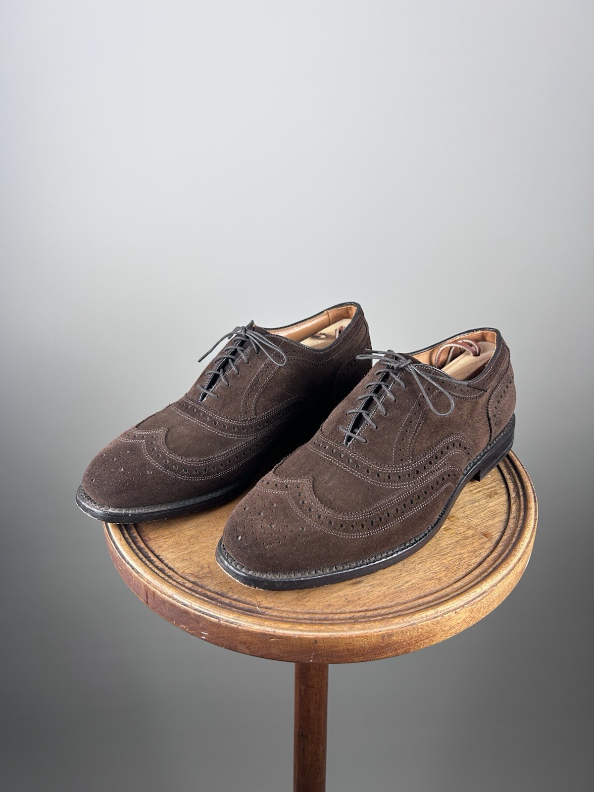 Alen Edmonds Fairhaven Brown Suede Wingtip Oxford Dress Shoes Men’s 11.5 EEE USA