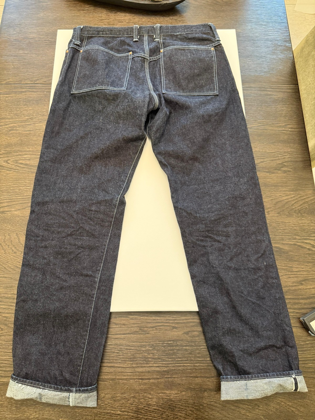 Japanese Selvedge Raw Denim Jeans Button Fly Heavyweight Selvedge 38×35