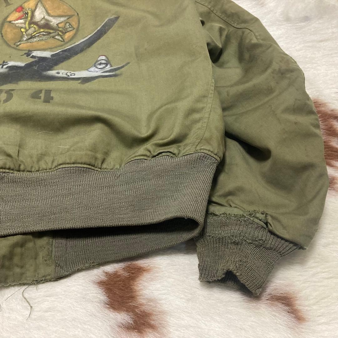USAAF 40s Vintage B-15 Flight Jacket Hand Paint Military Size 40 Men’s Outer