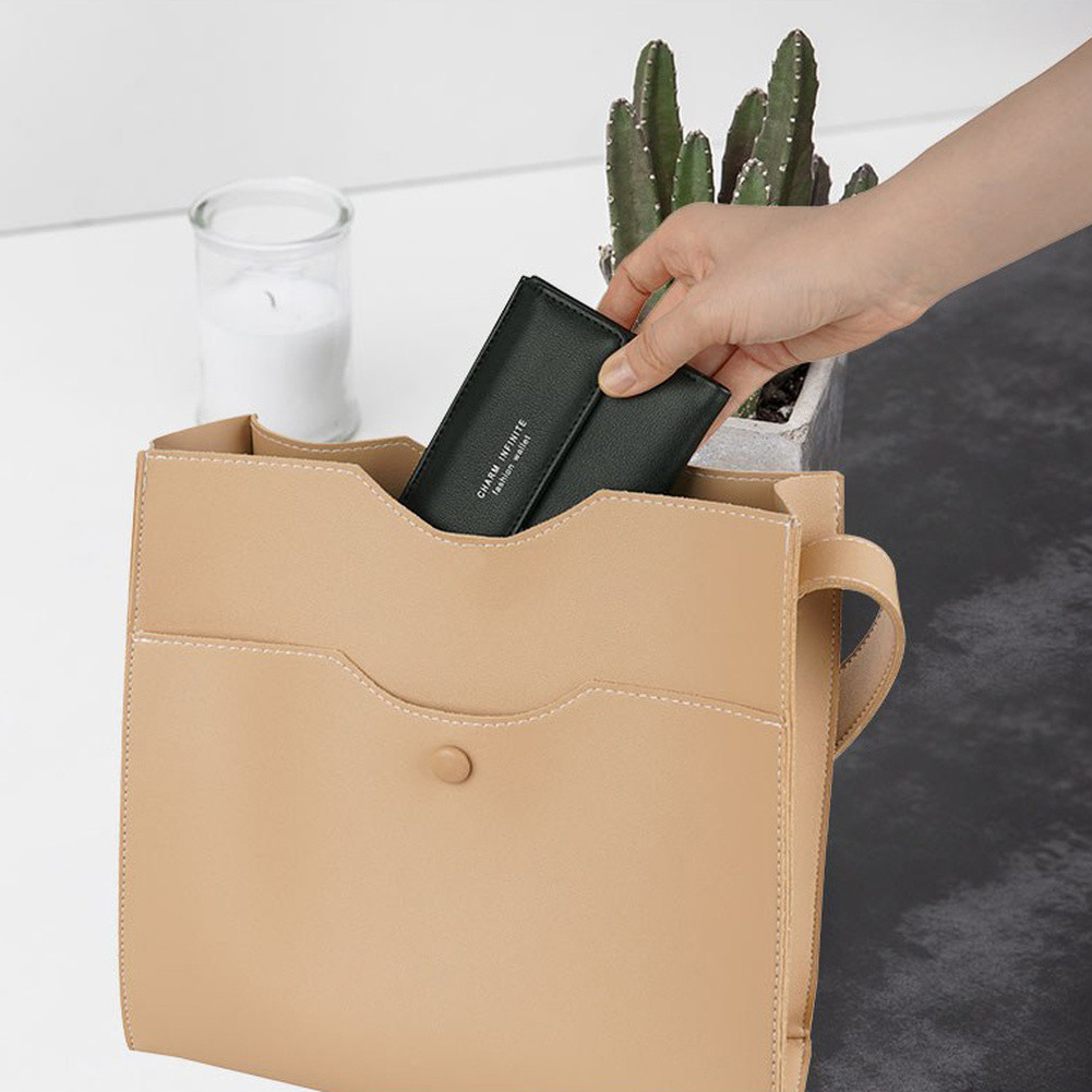 RFID Blocking Leather Bifold Wallet with Zipper Coin Pocket Lady Fashion Clutch