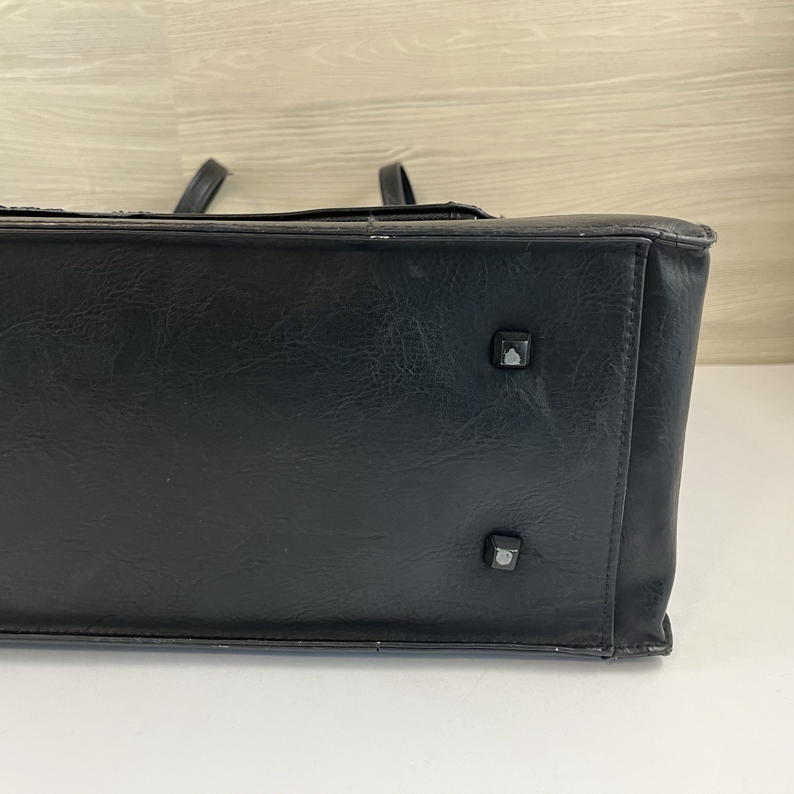Beis Work Tote Bag The Commuter Smooth Vegan Leather Laptop Sleeve Water Bottle