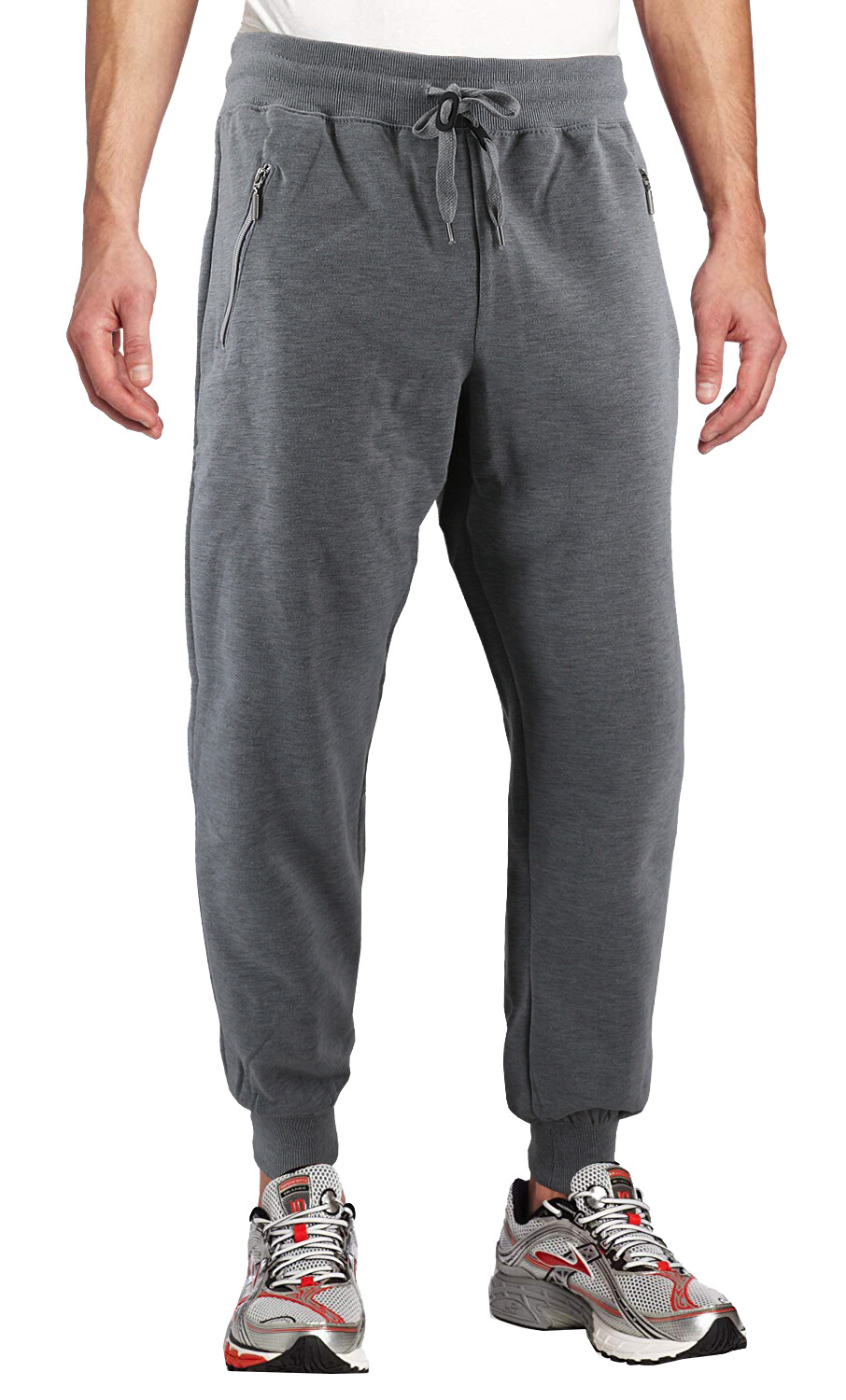 2 Pack of Men’s Athletic Slim Fit Zipper Pockets Joggers Drawstring Sweat Pants