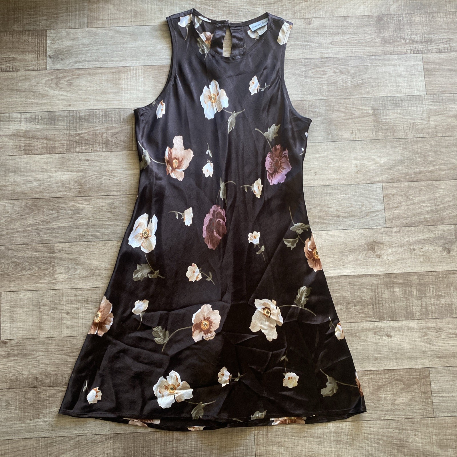 Breakin’ Loose Vintage Y2K Floral Pattern Midi Dress Brown Size 7/8