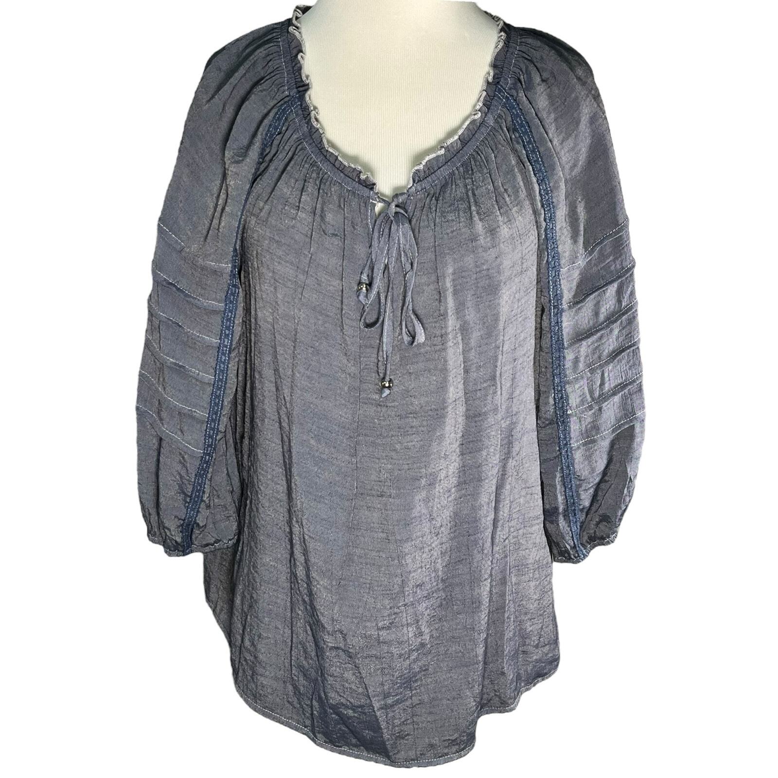 Unique Spectrum Blue Long Sleeve Top Small