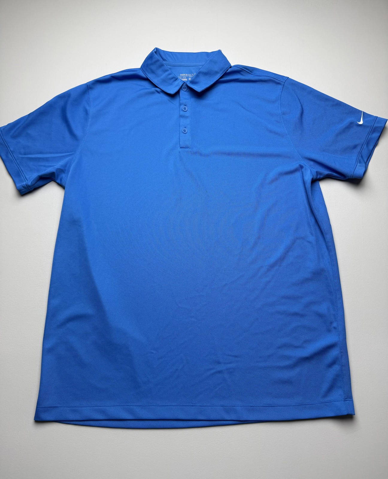 Nike Golf Dri-FIT Polo Shirt Mens XL Blue Solid Golf Performance Mesh Knit