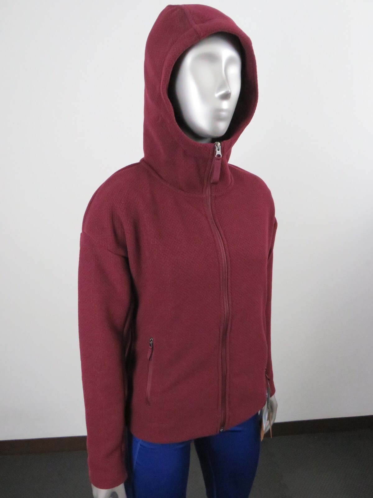 Womens The North Face Sibley Textured Fleece Parka Hooded Fleece Jacket Red $150