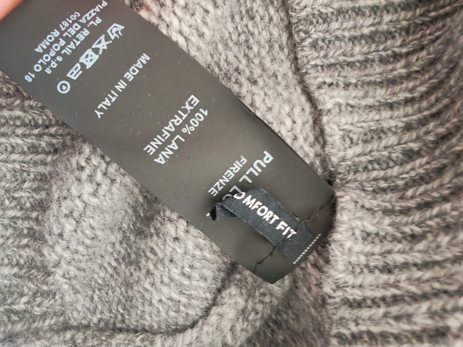 Pull Love Firenze 100% wool mens jumper size XXL grey