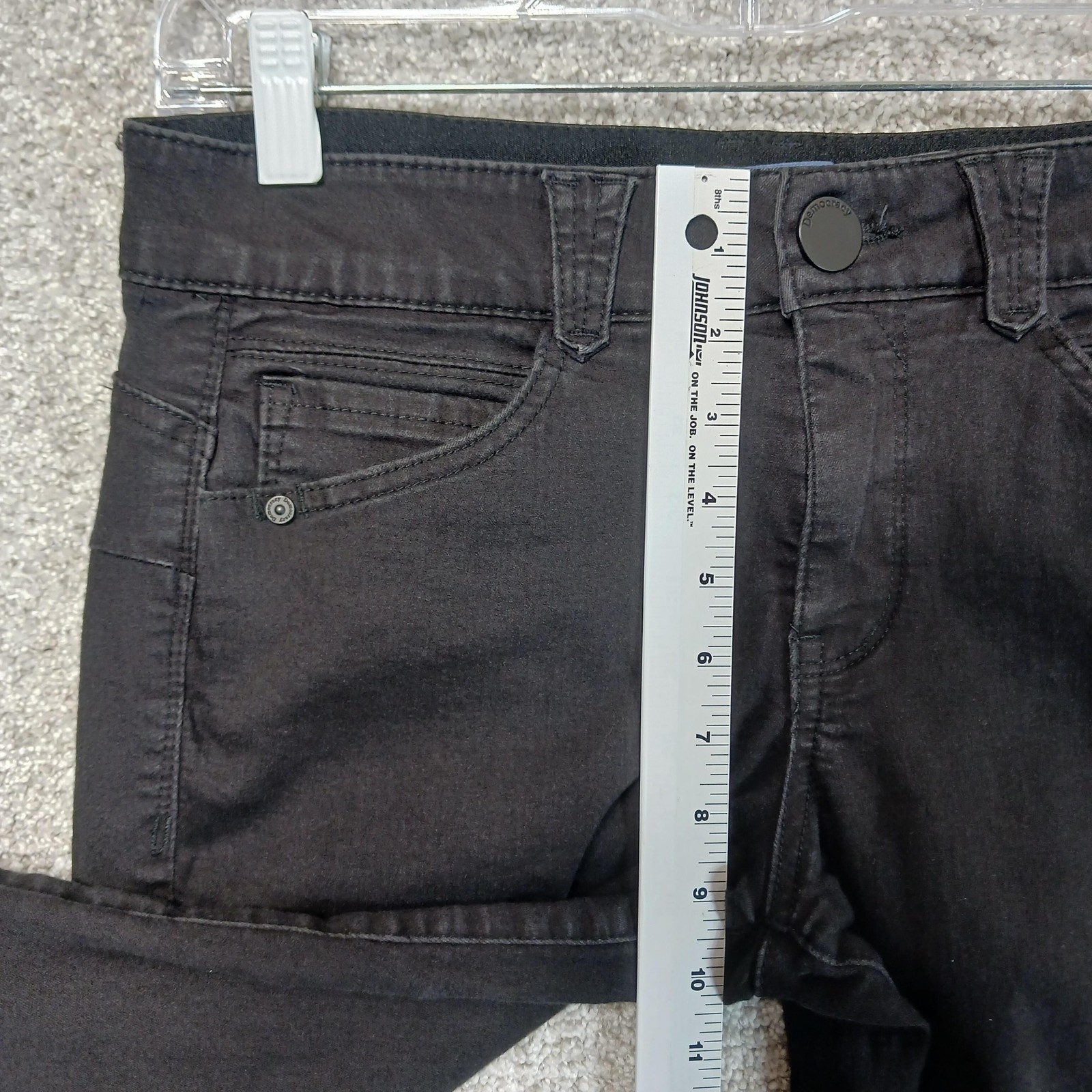 Democracy Absolution Jeans Womens 8 Black Wash Mid Rise Skinny Stretch 30×29