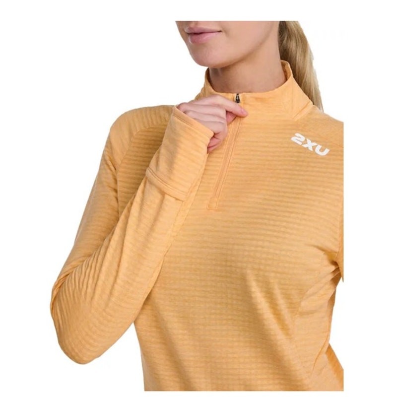 2XU Ignition Women’s Medium 1/4 Zip Athletic Pullover Performance Orange