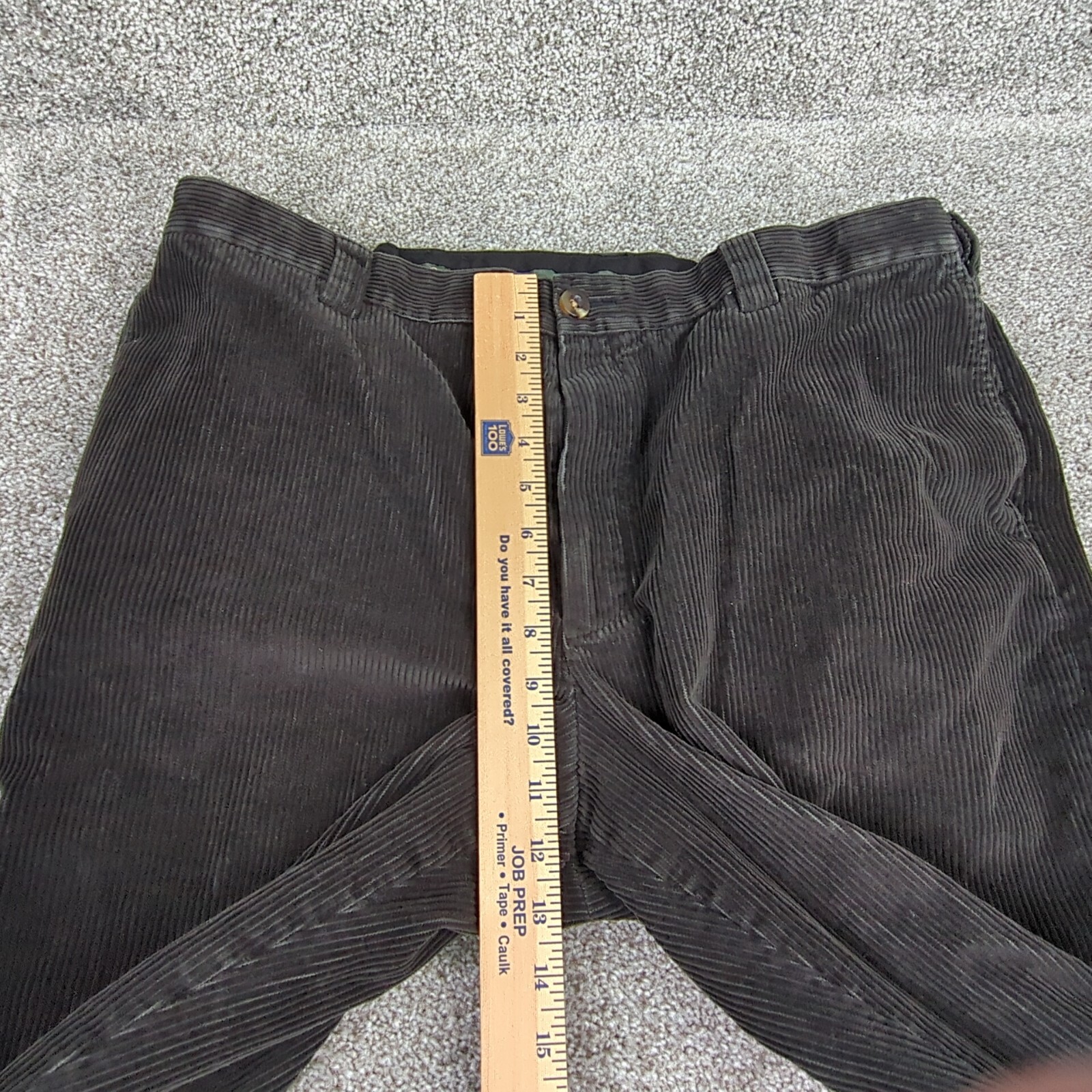 LL Bean Pants Mens 38 Black Corduroy Club Pant Casual Dressy Preppy Big Whale