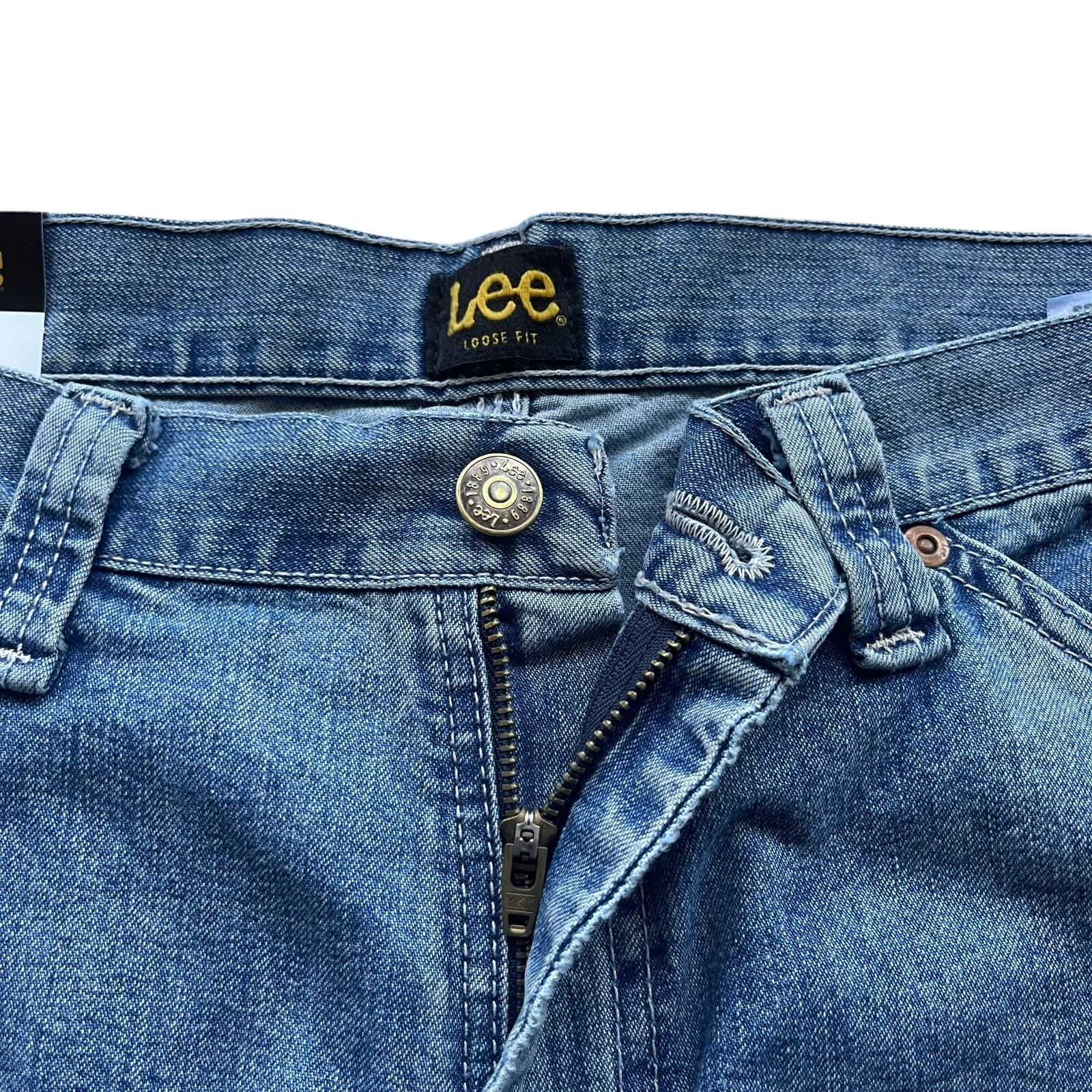 NWT Lee Mens Dungarees Denim Straight Leg Loose Fit Cargo Carpenter Jeans All Sz