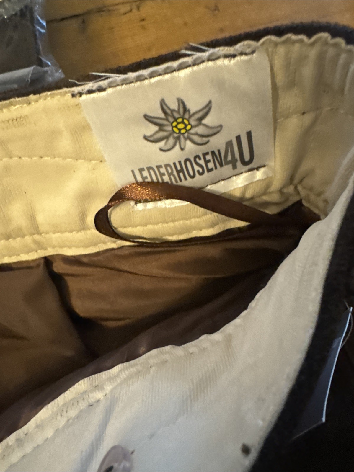 NEW Bavarian Oktoberfest Lederhosen Shorts Antique Brown Tracht #KAISER NWT 38